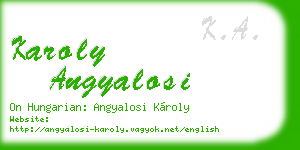 karoly angyalosi business card