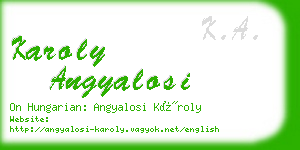 karoly angyalosi business card